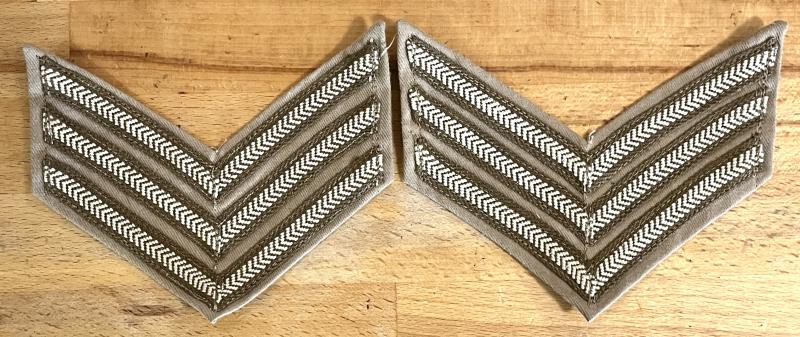 WW2 - BRITISH SERGEANTS - TROPICAL UNIFORM RANK CHEVRONS