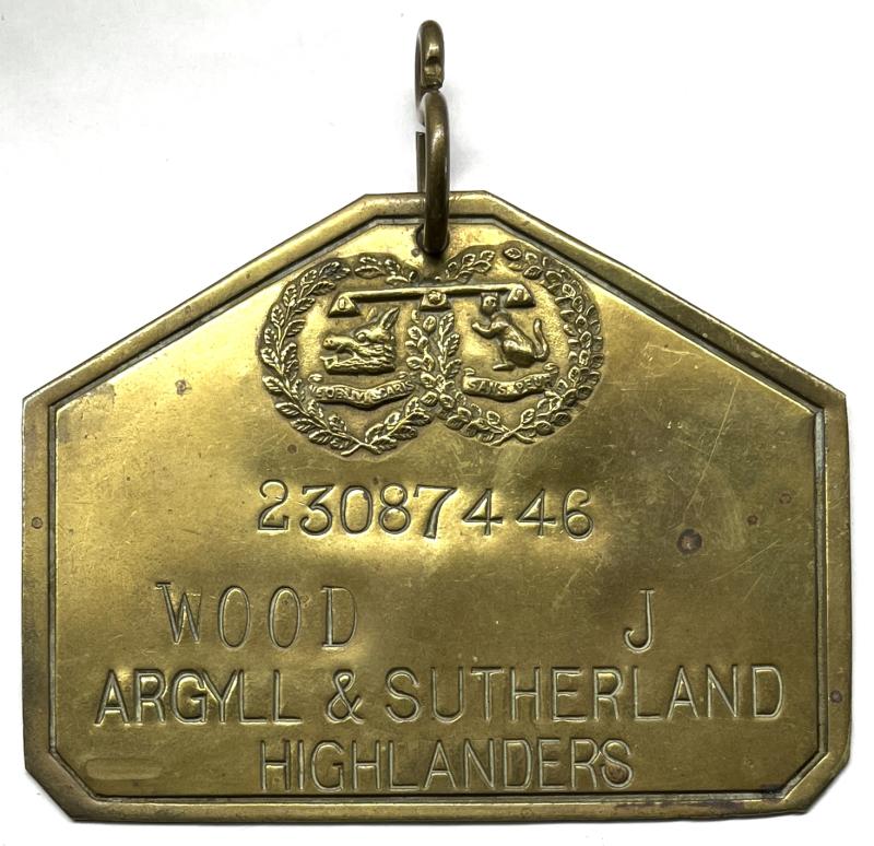 ARGYLL & SUTHERLAND HIGHLANDERS BED PLATE