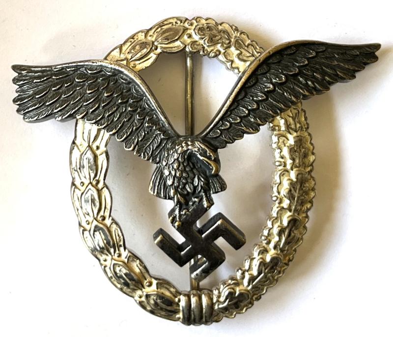 WW2 GERMAN LUFTWAFFE PILOTS BADGE - B&N - L