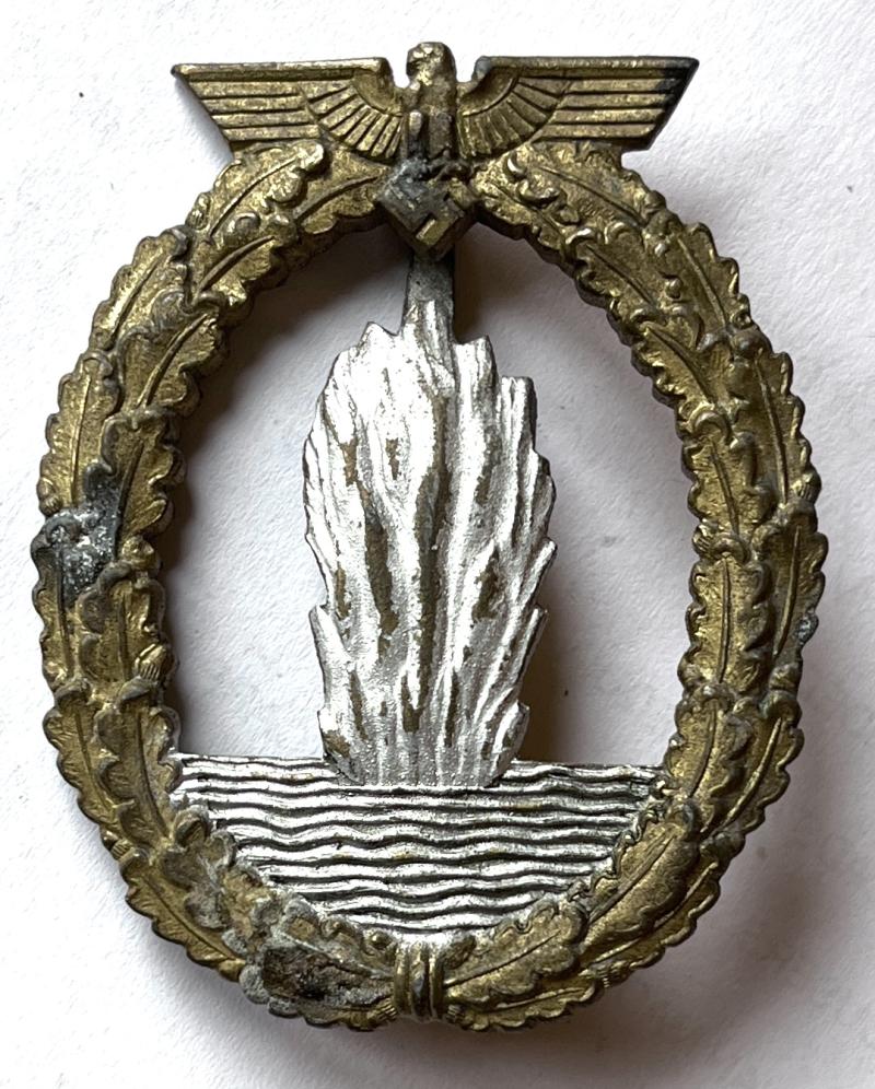 WW2 GERMAN - KREIGSMARINE - MINE SWEEPERS BADGE - R.K. - VET BRING BACK