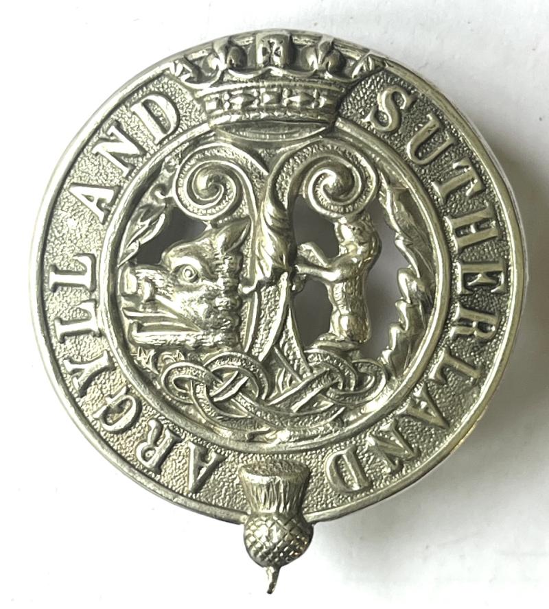 2ND. BTN , ARGYLL & SUTHERLAND HLDRS. - 1939 - INDIA SERVICE SUN HELMET BADGE
