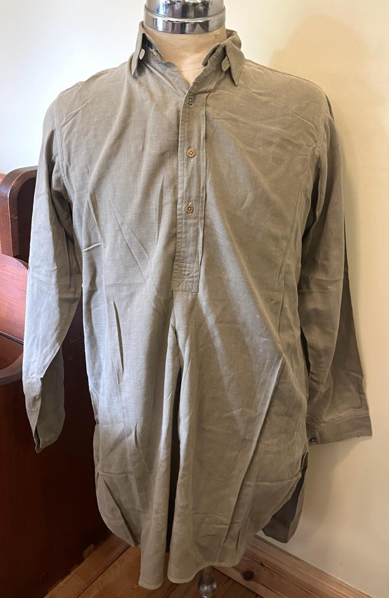 WW2 BRITISH ARMY OFFICERS COLLARLESS SHIRT WITH COLLAR