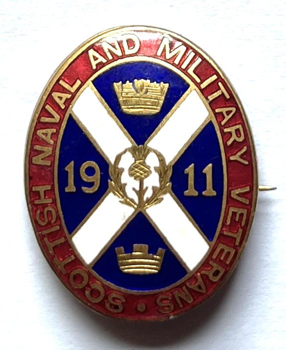 SCOTTISH NAVAL & MILITARY VETERANS - 1911 - LAPEL BADGE