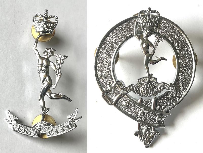 ROYAL CORPS OF SIGNALS (32 SCOTTISH VOLUNTEERS) PIPERS CROSS BELT BADGES