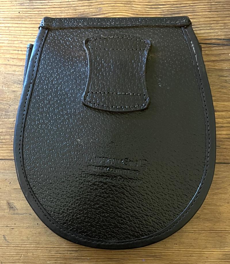 WW2 - CAMERON HIGHLANDERS OFFICERS LEATHER DAY SPORRAN - ANDERSONS