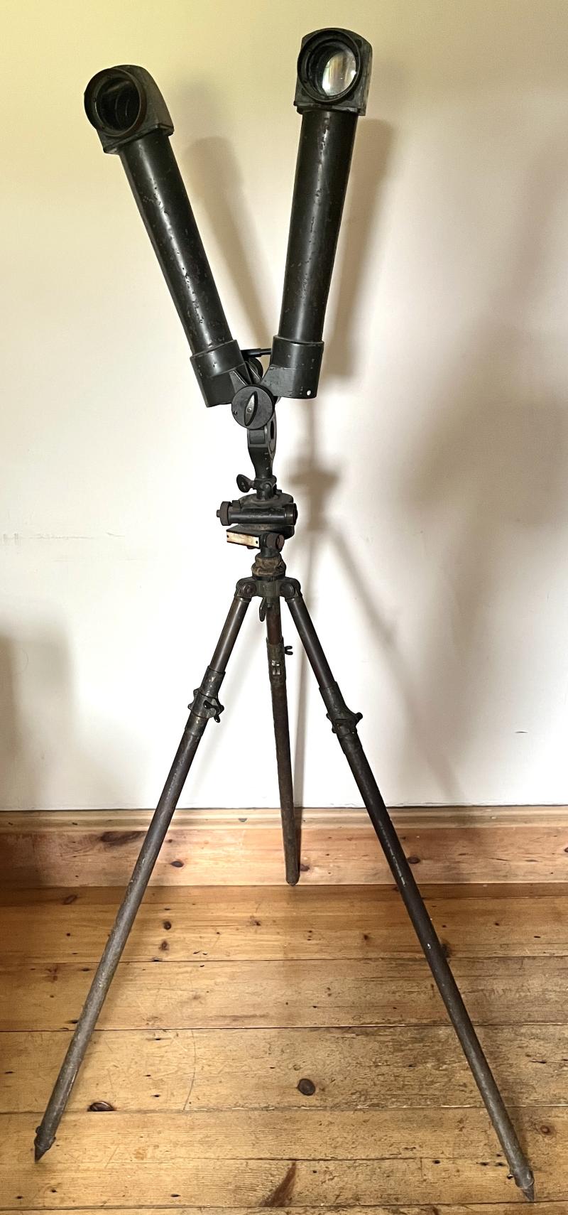 WW1 GERMAN CARL ZEISS TRENCH SCISSOR BINOCULARS ON STAND