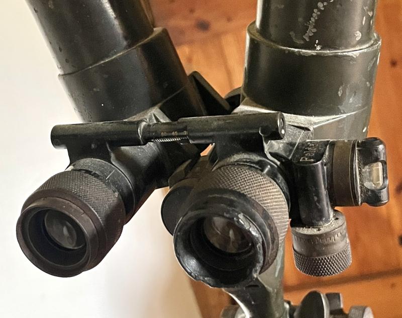 WW1 GERMAN CARL ZEISS TRENCH SCISSOR BINOCULARS ON STAND