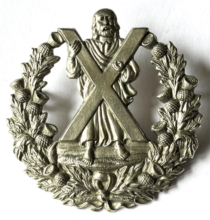 VICTORIAN CAMERON HLDRS / BLACK WATCH PIPERS CROSS BELT BADGE