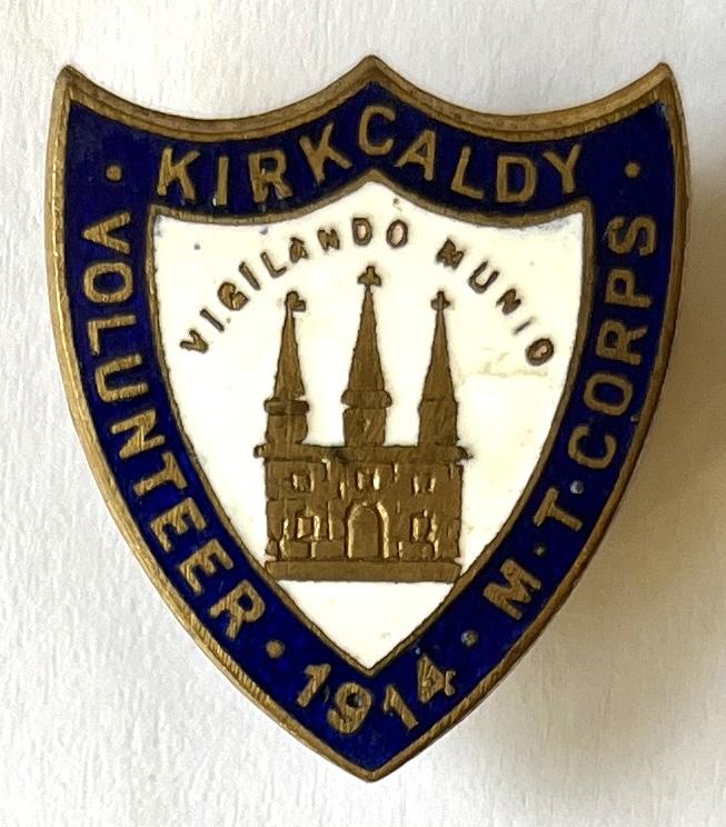 WW1 MECHANICAL TRANSPORT CORPS- VOLUNTEER - 1914 -MUFTI BADGE -  KIRKCALDY