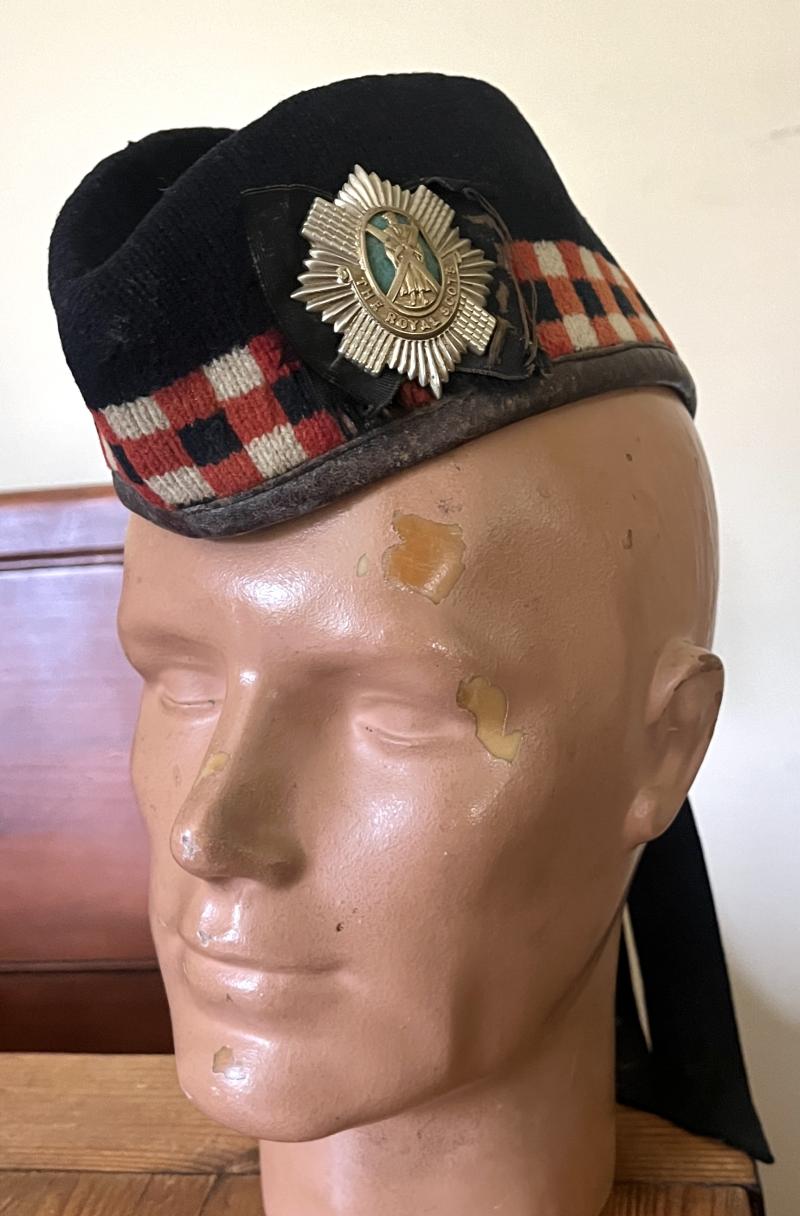 WW1  - 2nd BTN. ROYAL SCOTS - LEATHER TRIM  GLENGARRY