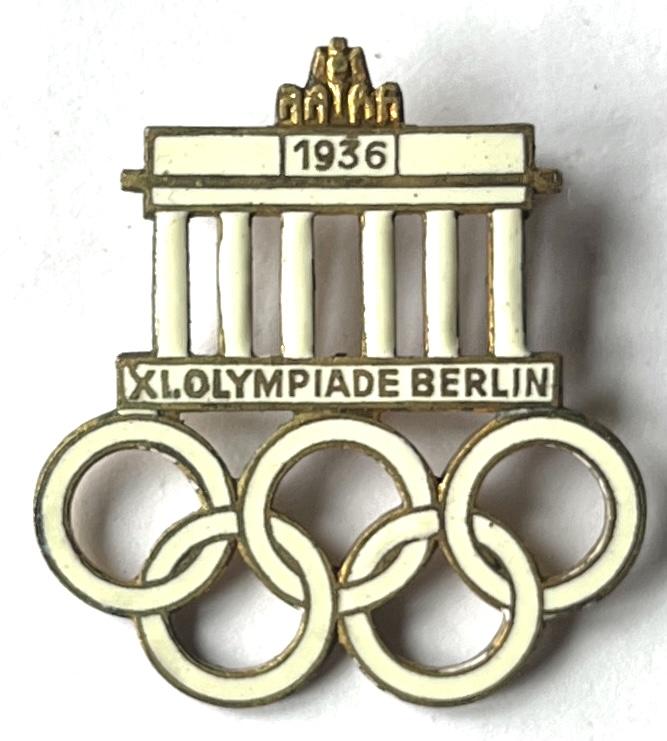 GERMAN 3RD REICH 1936 BERLIN OLYMPICS BADGE - VET BRINGBACK