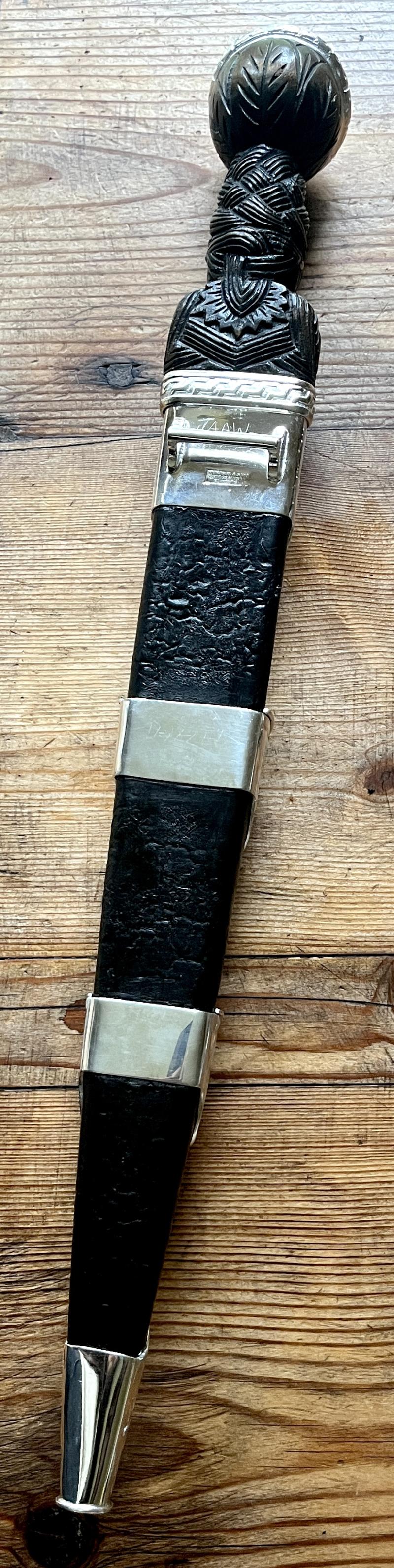 ARGYLL & SUTHERLAND HIGHLANDERS WW2 OFFICERS SILVER PLATED DIRK - ANDERSON EDINBURGH