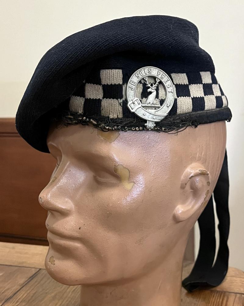 WW2 - LOVAT SCOUTS OFFICERS BALMORAL / SCOUT BONNET - NAMED - ATTRIBUTED