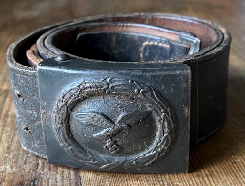 LUFTWAFFE BELT & BUCKLE SET - 1941 DTD. AURICH DRESDEN
