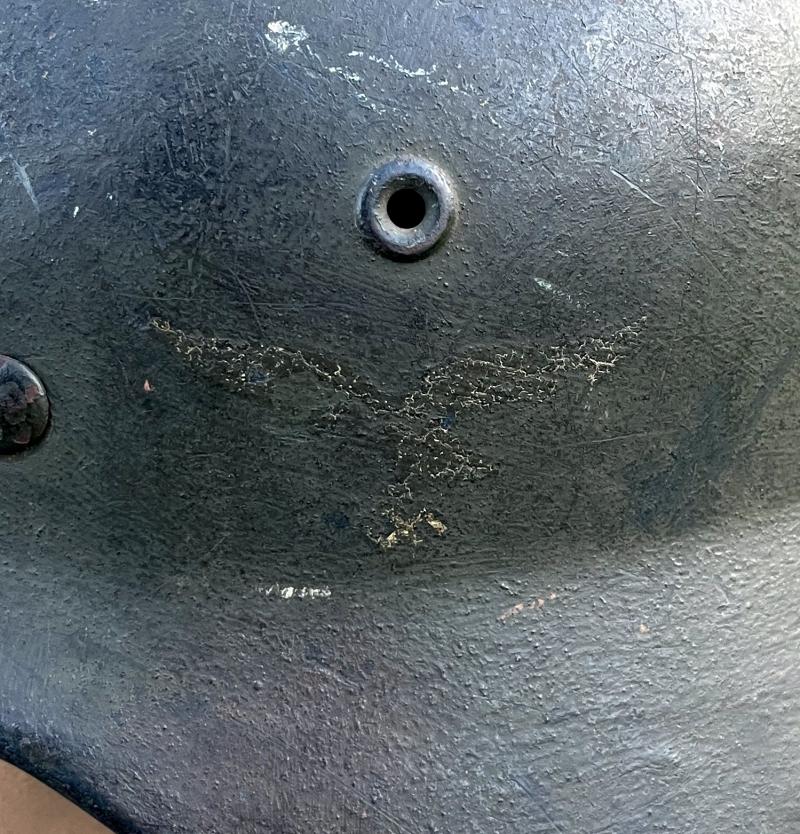 WW2 GERMAN LUFTWAFFE M40 HELMET CAMO HELMET - HUGE SIZE