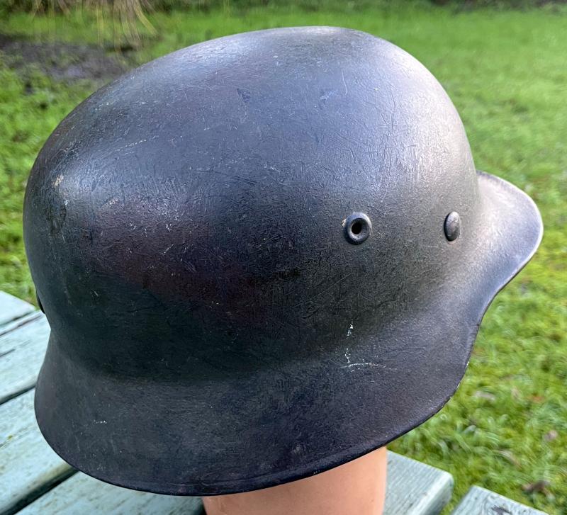 WW2 GERMAN LUFTWAFFE M40 HELMET CAMO HELMET - HUGE SIZE