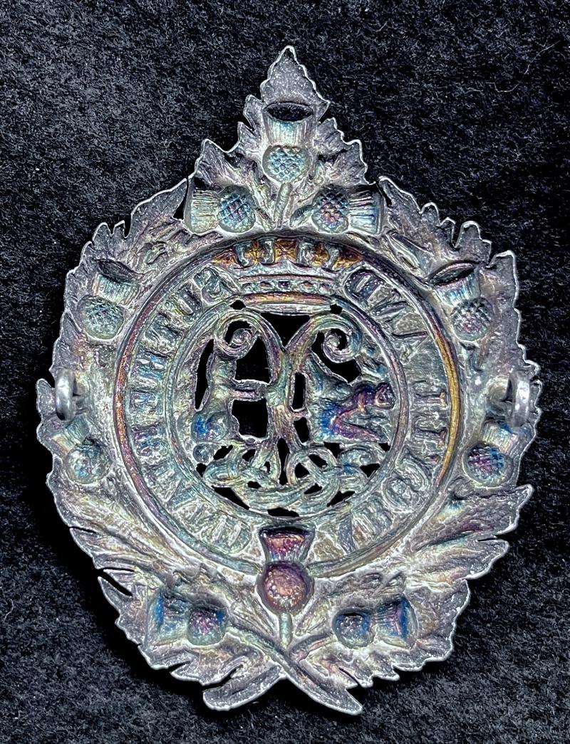 ARGYLL & SUTHERLAND HLDRS. OFFICERS - UNMARKED SILVER GLENGARRY BADGE
