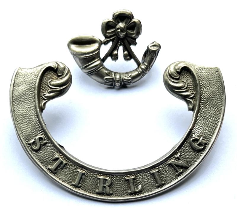 STIRLING MILITIA -  ARGYLL & SUTHERLAND HLDRS. - 2 PIECE SHAKO BADGE - 1802.