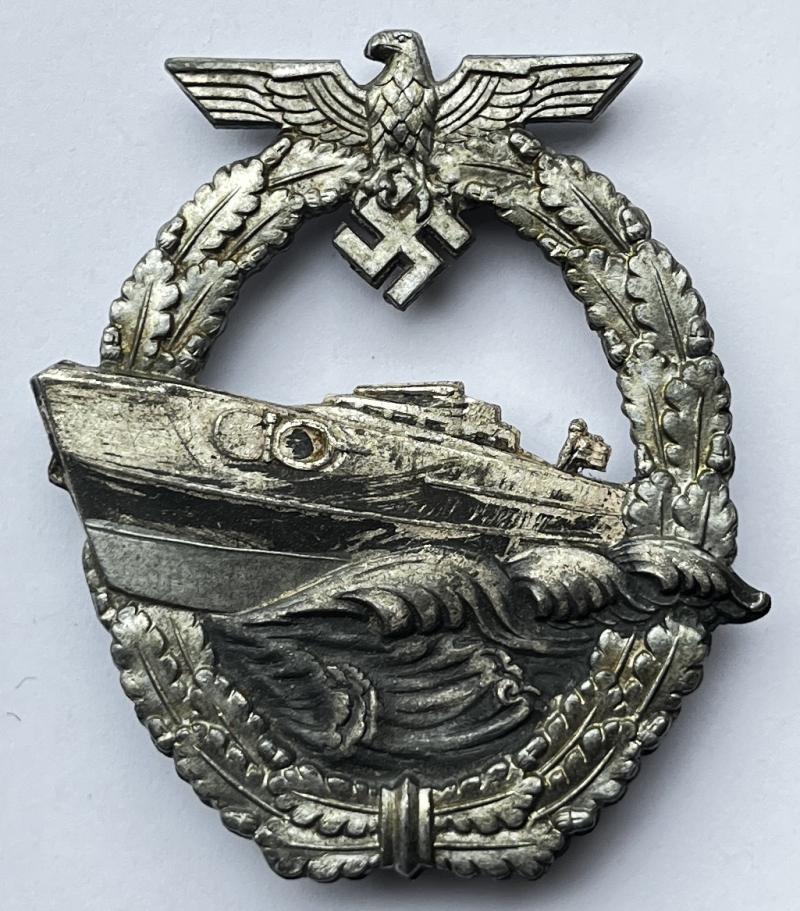 GERMAN WW2 - 2ND PATTERN - E BOAT BADGE BY SCHWERIN - VET BRING BACK