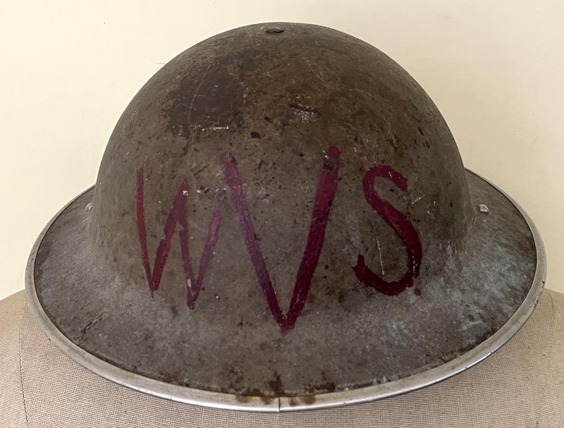 WW2 - W.V. S. ( WOMENS VOLUNTARY SERVICE ) TOMMY HELMET - ATTRIBUTED