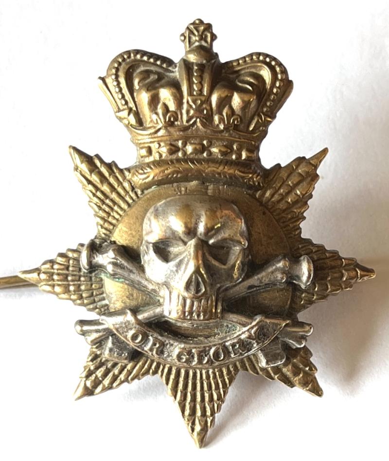 VICTORIAN 17TH LANCERS 2 PIECE BI METAL BANDSMANS BADGE