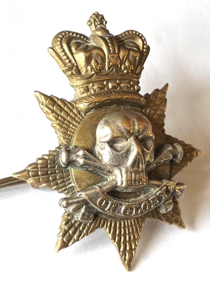 VICTORIAN 17TH LANCERS 2 PIECE BI METAL BANDSMANS BADGE