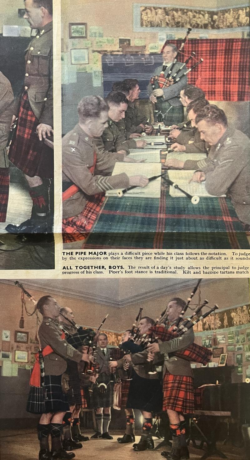 WW2 -1944 DTD. ARTICLE - WILLIE ROSS @ ARMY SCHOOL OF PIPING - NEWSPAPER ARTICLE