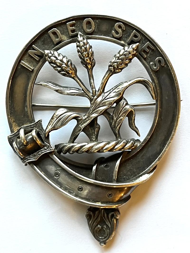 ARGYLL & SUTHERLAND HLDRS. - 1ST CLACKMANNAN & KINROSS RIFLE VOLUNTEER CORPS - SILVER CAP BADGE