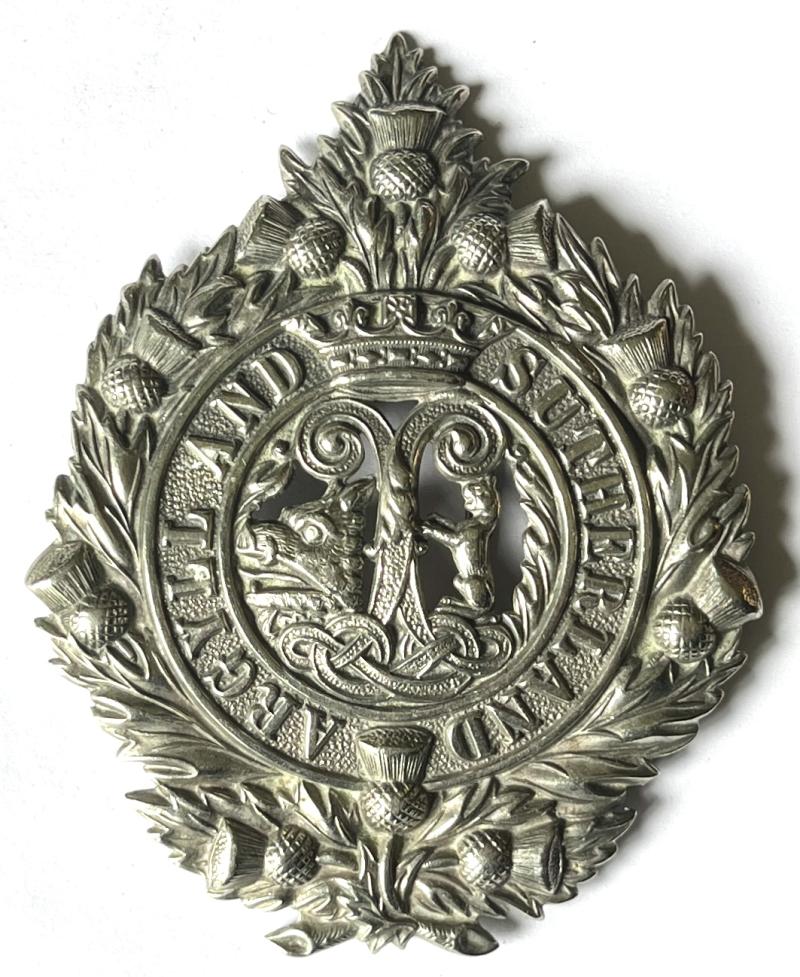 ARGYLL & SUTHERLAND HLDRS. - PIPERS  CHROMED BELT BUCKLE CAP BADGE CONVERSION