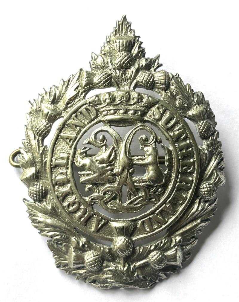WW1 - ARGYLL & SUTHERLAND HLDRS. - OFFICERS CAP BADGE - ATTRIBUTED