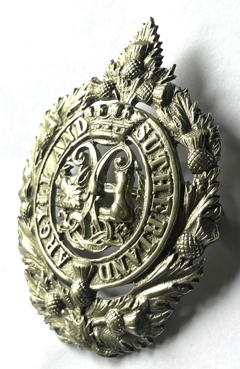 WW1 - ARGYLL & SUTHERLAND HLDRS. - OFFICERS CAP BADGE - ATTRIBUTED