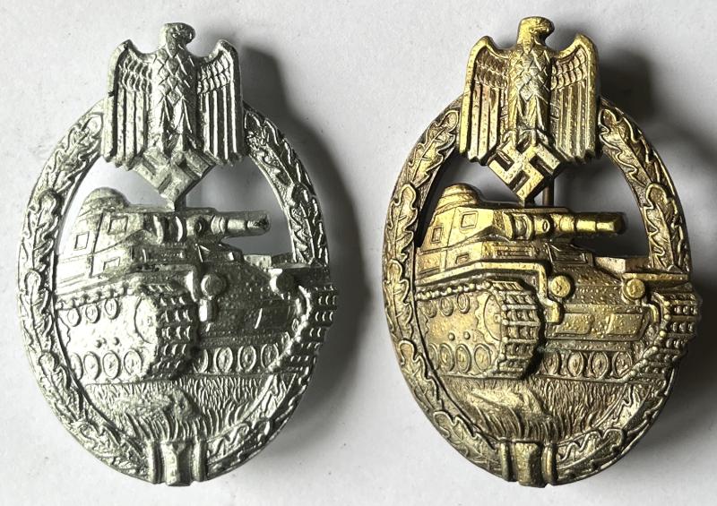 WW2 -  GERMAN PANZER SILVER & BRONZE AWARDS - TWINS