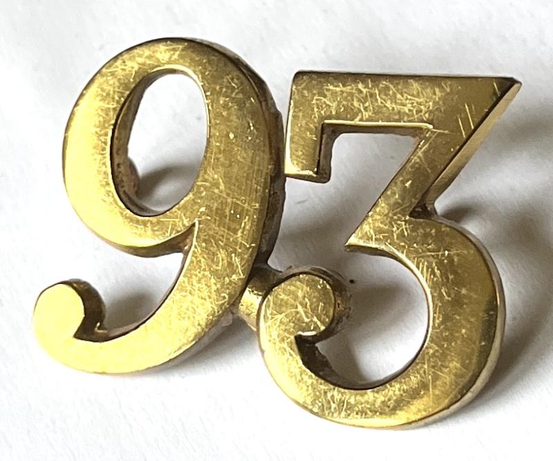 93RD ( ARGYLL & SUTHERLAND HLDRS. ) CRIMEA - PORK PIE HAT NUMERALS BADGE