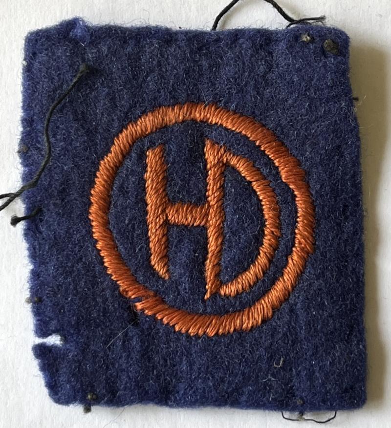 WW2 EMBROIDERED HIGHLAND DIVISION - HD SHOULDER PATCH - UNIFORM REMOVED