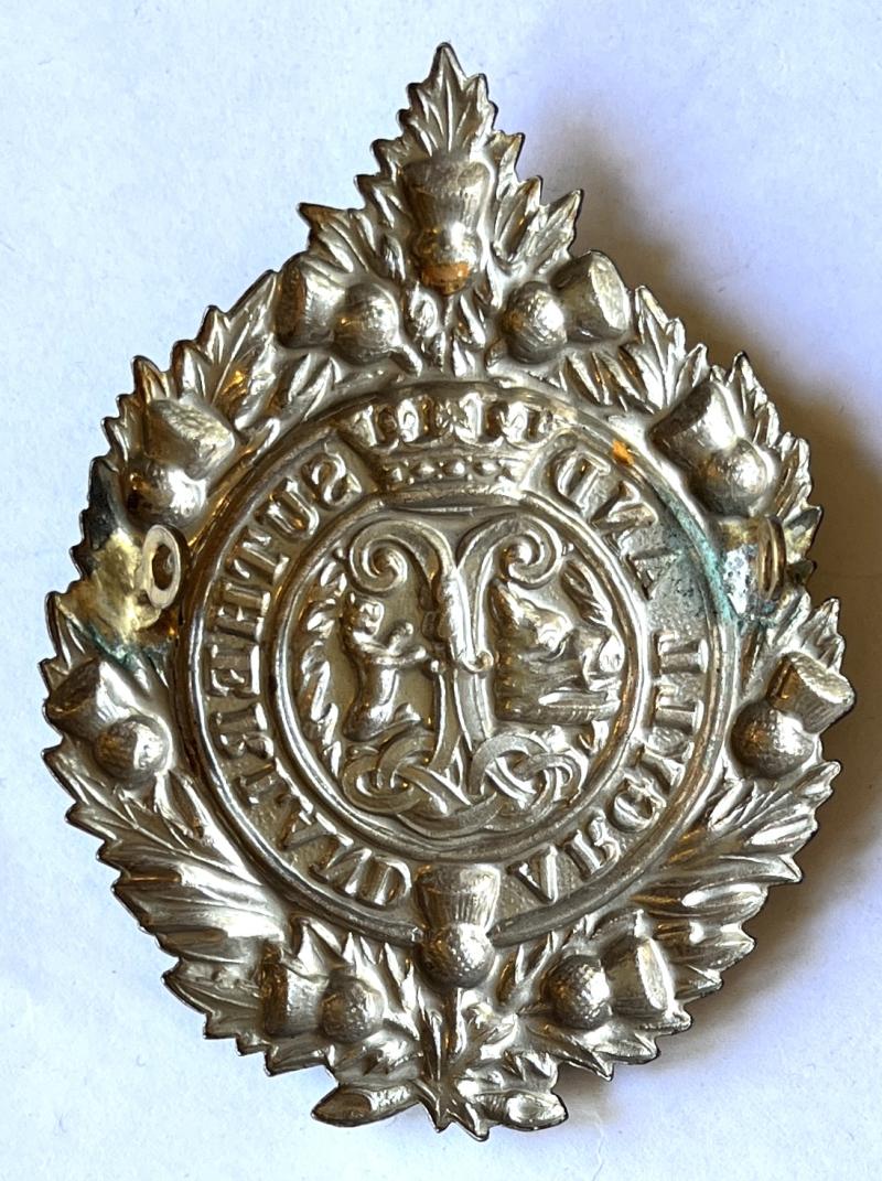 WW1 ARGYLL & SUTHERLAND HLDRS. OFFICERS S.D. BADGE - FLAT BRASS LUGS