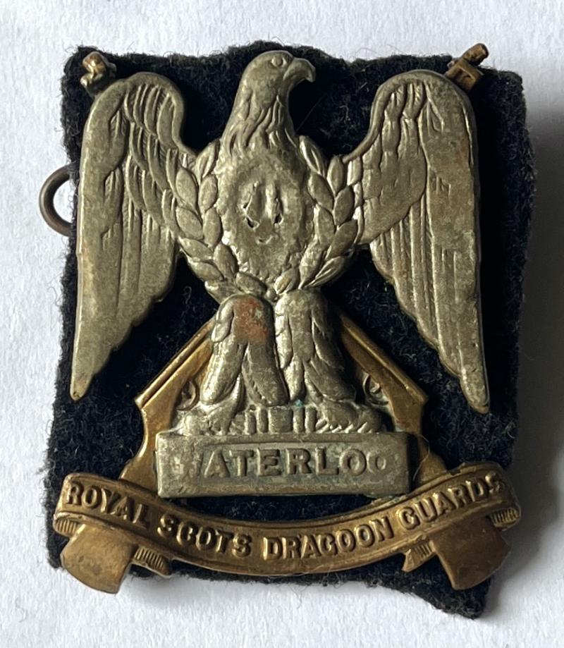 ROYAL SCOTS DRAGOON GUARDS BERET BADGE C/W BACKING - LUGS