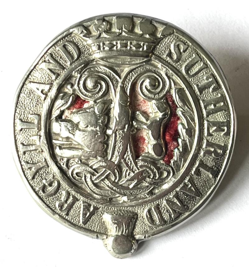 ARGYLL & SUTHERLAND HLDRS. - OFFICERS - INDIA SERVICE HELMET BADGE