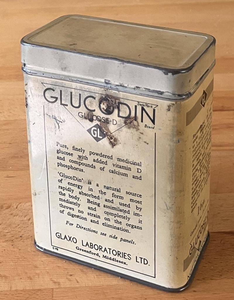 BRITISH WW2 HOME FRONT - GLUCODIN 16OZ TIN